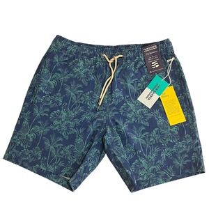 NWT Fair Harbor Bayberry Swim Trunks Mens M 7" Chafe Free Liner Tropical